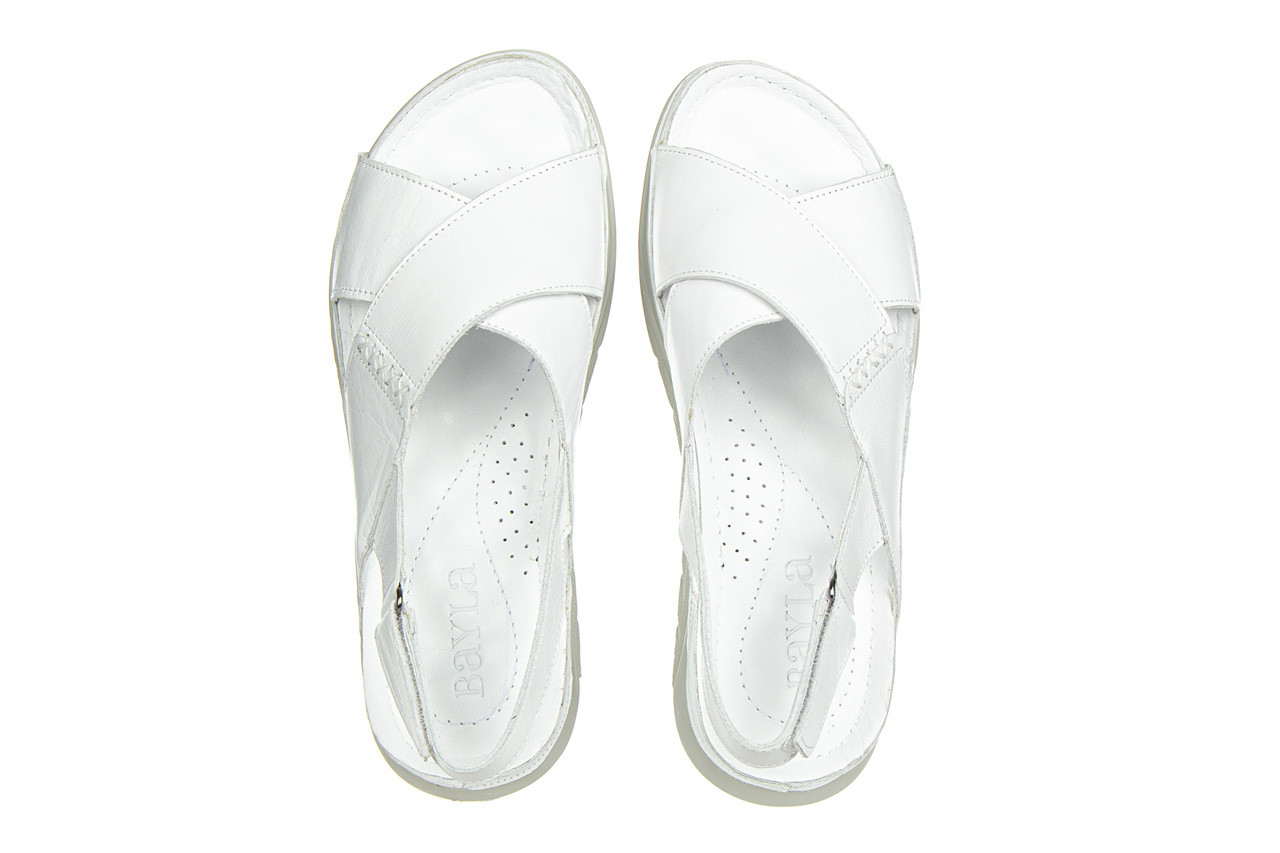 Sandały bayla-161 022 05 6107 white 161304, biały, skóra naturalna - sandały - buty damskie - kobieta 10