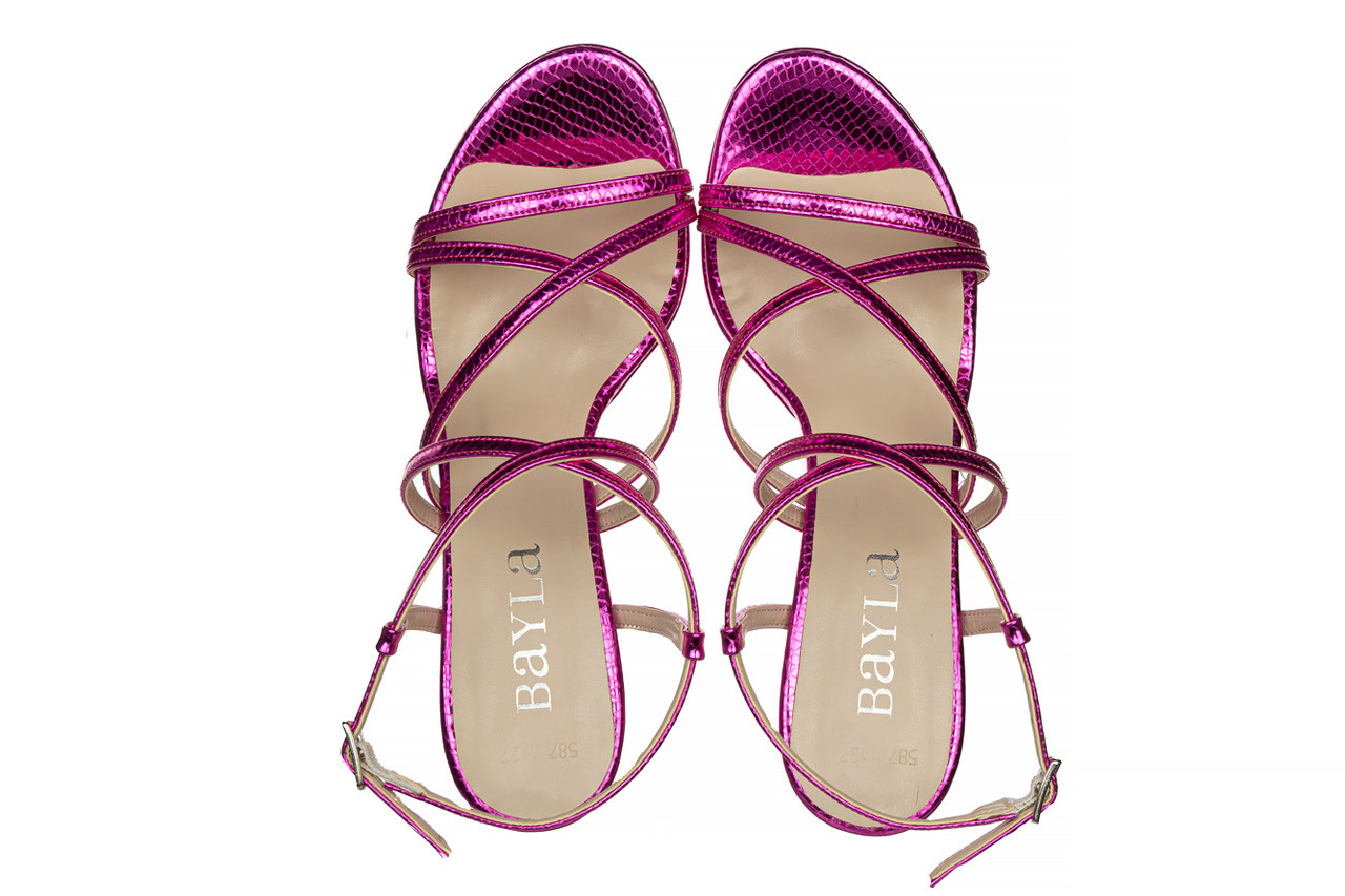 Sandały bayla-187 587-1127 fuchsia 187093, różowy, skóra ekologiczna - na platformie - sandały - buty damskie - kobieta 13