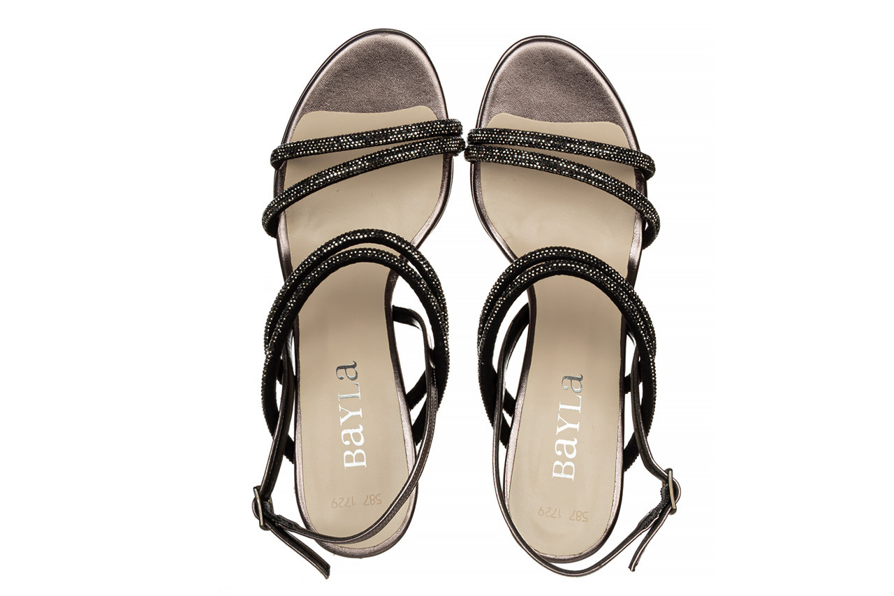 Sandały bayla-187 587-1729 platinum 187099, czarny, skóra ekologiczna - na platformie - sandały - buty damskie - kobieta 11