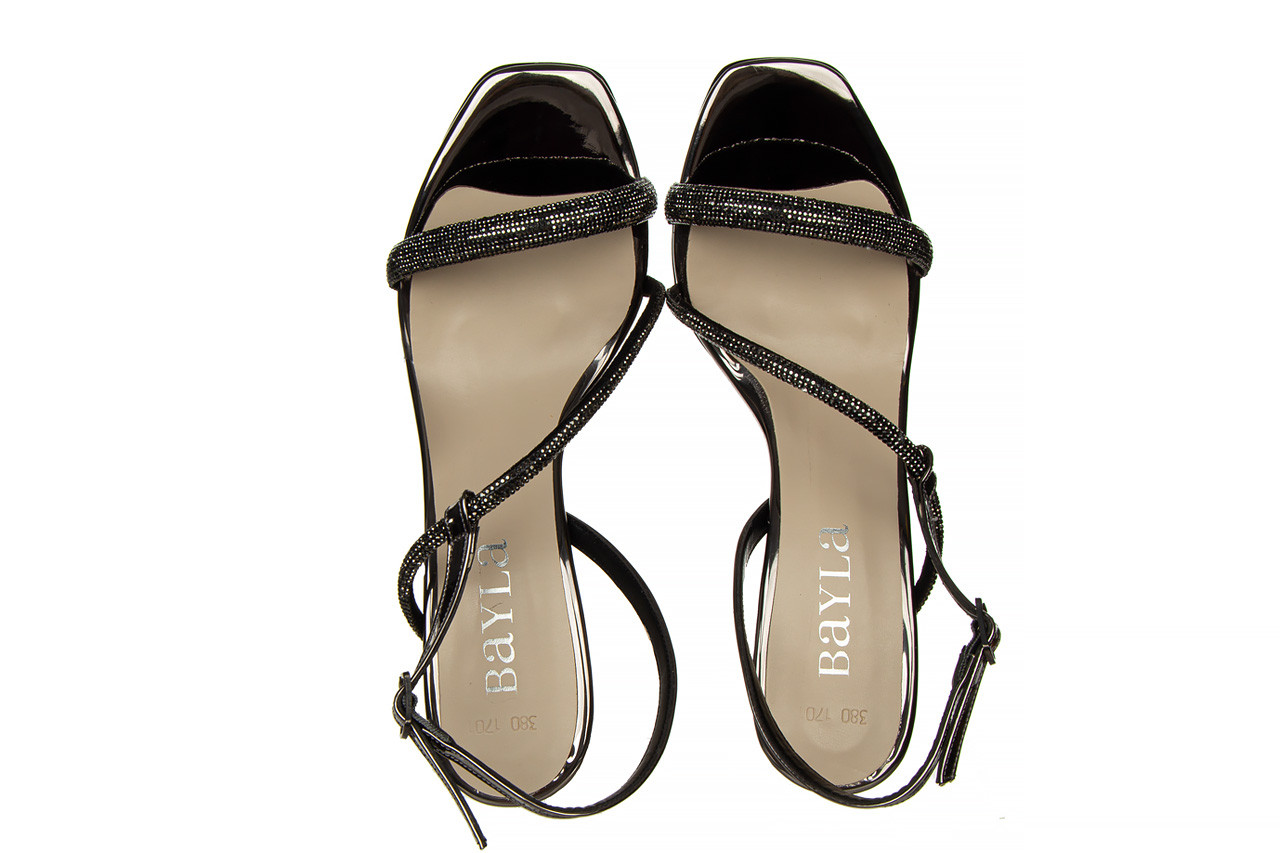 Sandały bayla-187 380-1701 platinum 187086, czarny, skóra ekologiczna - na obcasie - sandały - buty damskie - kobieta 12