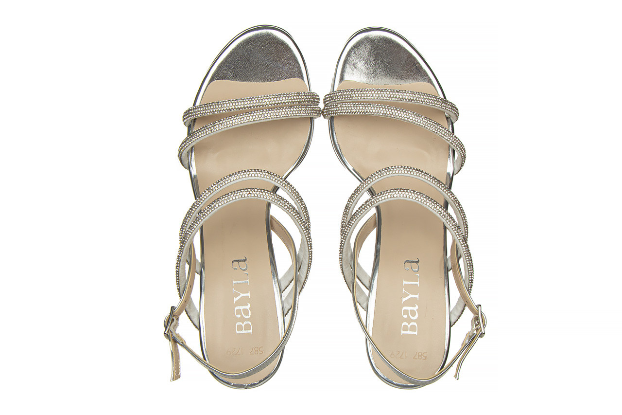Sandały bayla-187 587-1729 silver 187100, srebrny, skóra ekologiczna - na platformie - sandały - buty damskie - kobieta 11