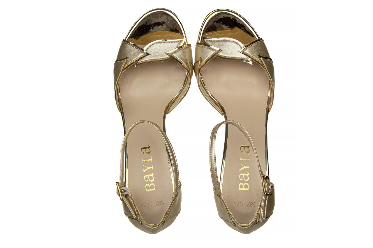 Sandały bayla-187 587-1109 gold 187090, złoty, skóra ekologiczna - na platformie - sandały - buty damskie - kobieta 13