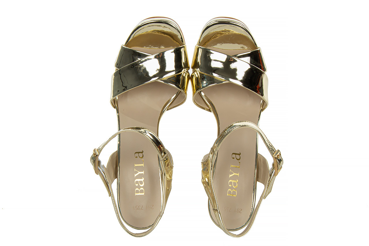 Sandały bayla-187 281-7351 gold 187084, złoty, skóra ekologiczna - na platformie - sandały - buty damskie - kobieta 13