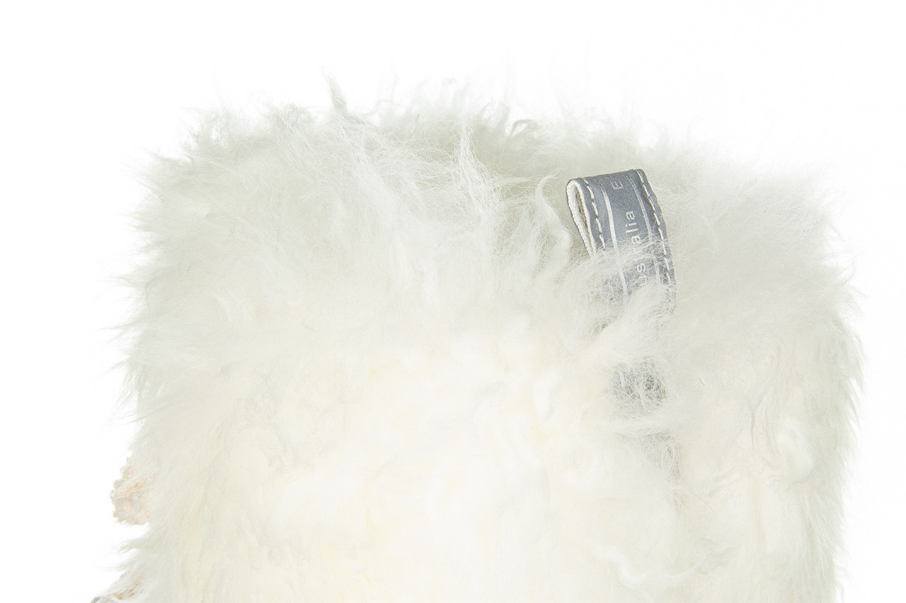 Śniegowce emu blurred glossy coconut 119180, biały, skóra naturalna 21
