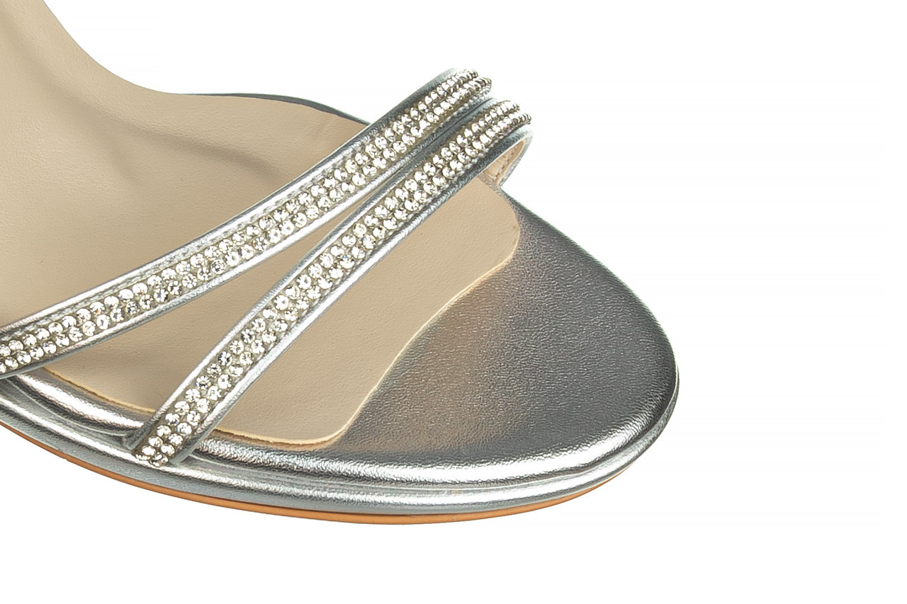 Sandały bayla-187 587-1120 silver 22 187041, srebrny, skóra ekologiczna  - skórzane - sandały - buty damskie - kobieta 14