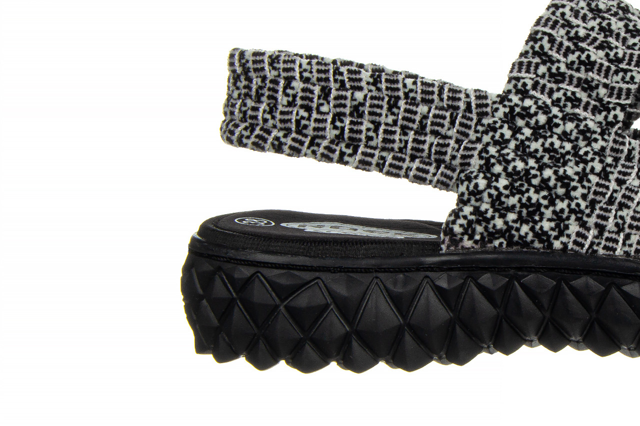 Sandały rock over sandal sashiko cashmere 032863, czarny/biały, materiał - na platformie - sandały - buty damskie - kobieta 14
