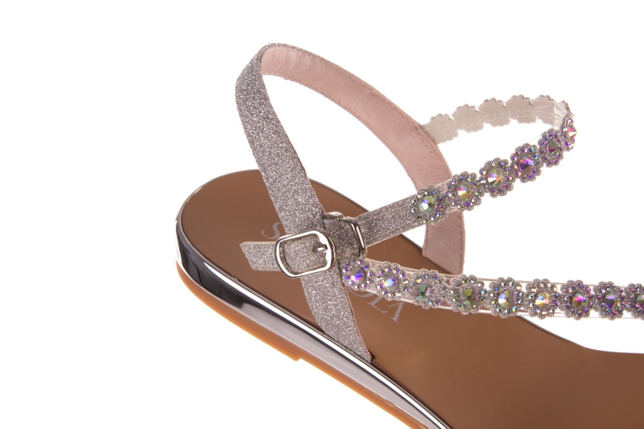 Sandały sca'viola b-180 silver, srebrny, silikon - skórzane - sandały - buty damskie - kobieta 15