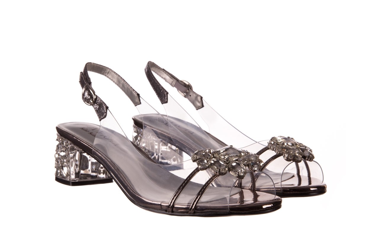 Sandały sca'viola g-25 pewter, srebrny, silikon  - na obcasie - sandały - buty damskie - kobieta 10