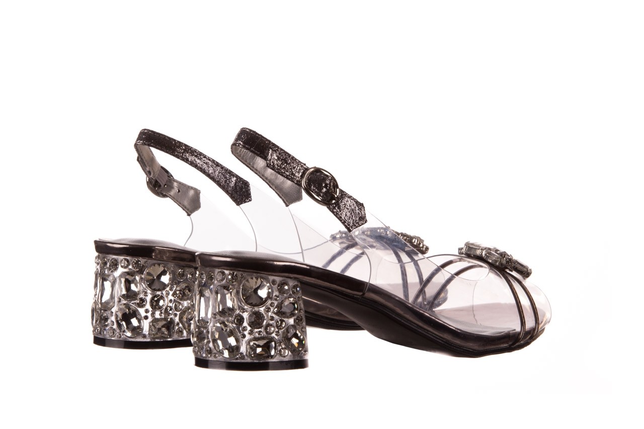 Sandały sca'viola g-25 pewter, srebrny, silikon  - buty damskie - kobieta 12