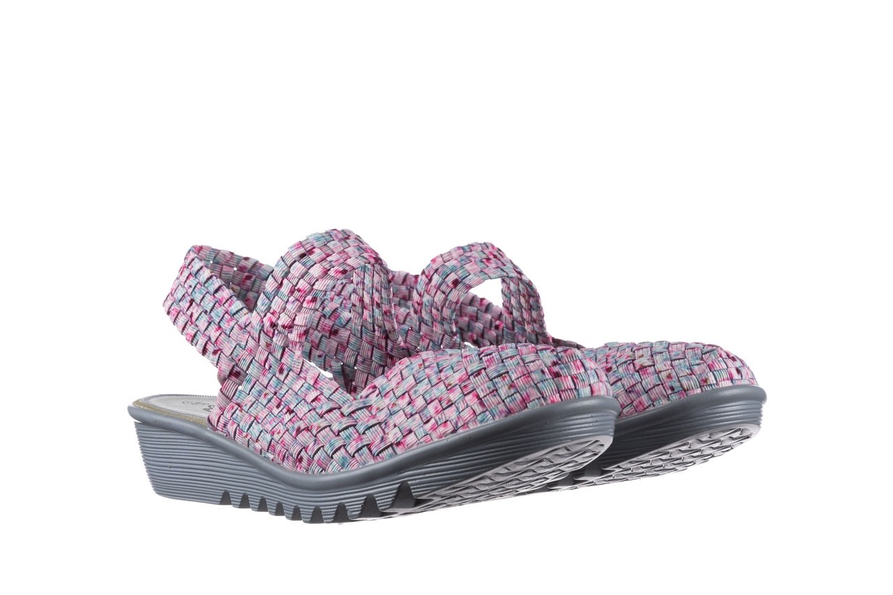 Sandały rock shelia pink blue smoke, róż, materiał  - na koturnie - sandały - buty damskie - kobieta 8