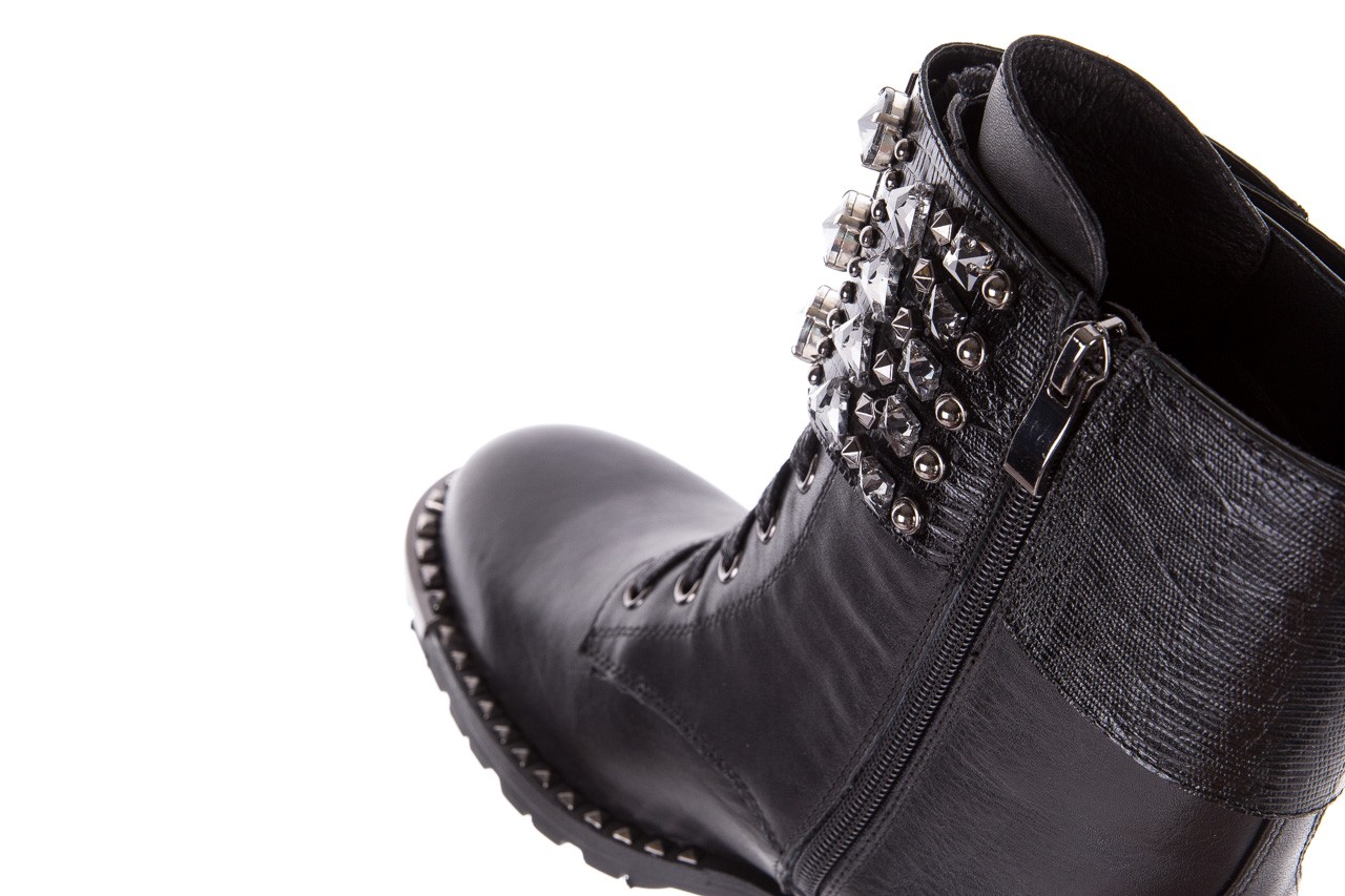 Trzewiki bayla-144 9303 czarne trzewiki, skóra naturalna  - worker boots - trendy - kobieta 19