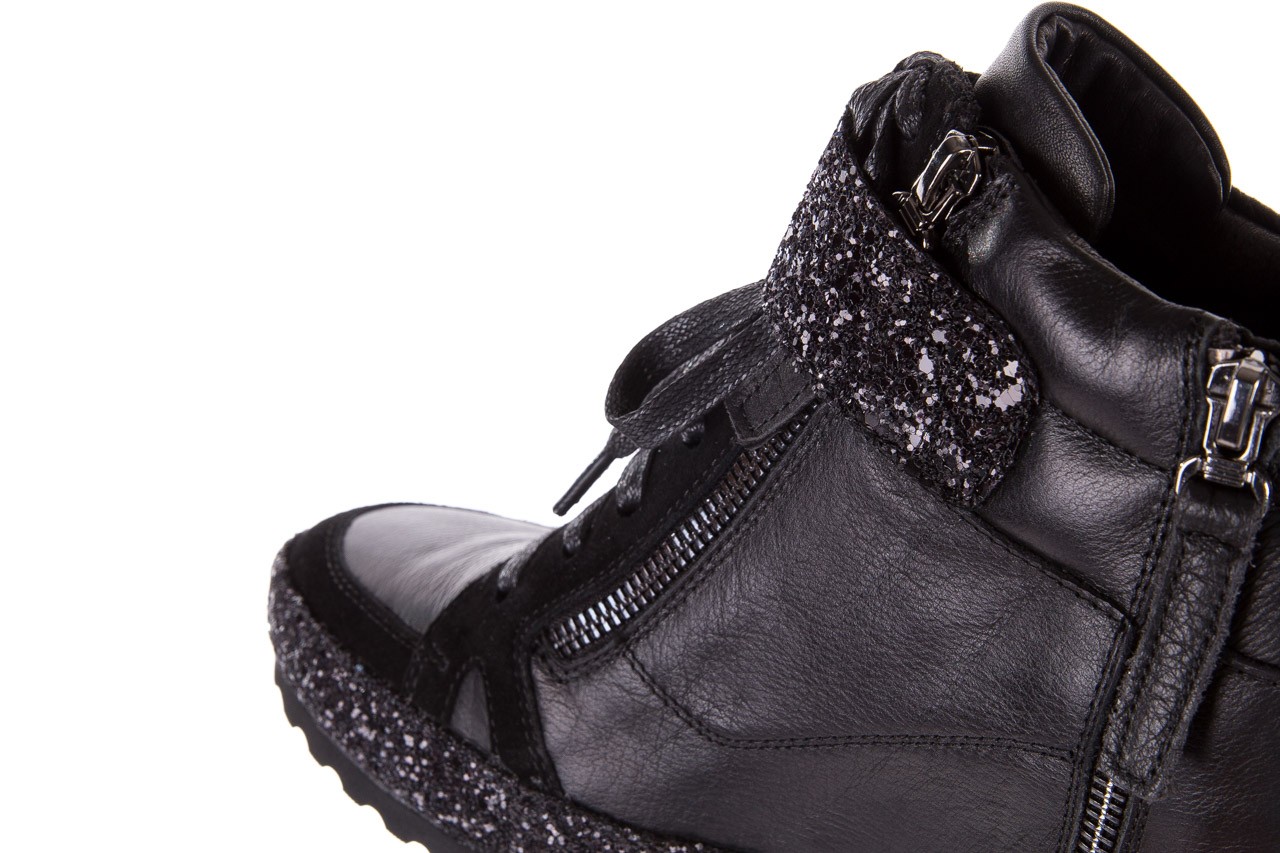 Sneakersy bayla-144 9302 czarne sneakersy, skóra naturalna  - rozmiar 40 - kobieta - mega okazje - ostatnie rozmiary 15
