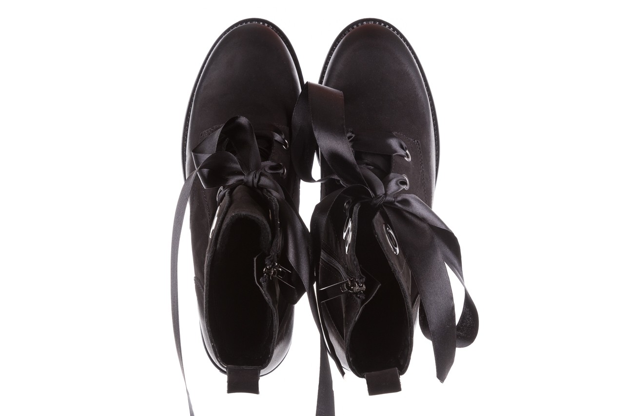 Trzewiki bayla-100 1002 czarne trzewiki ze wstążką, skóra naturalna  - buty zimowe - trendy - kobieta 12