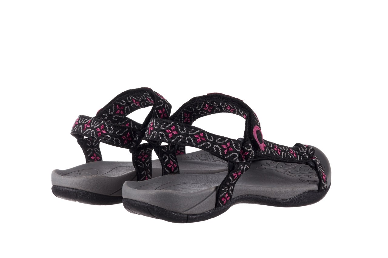 Sandały rock vinay black fuchsia, czarny/ róż, materiał - sandały - buty damskie - kobieta 10