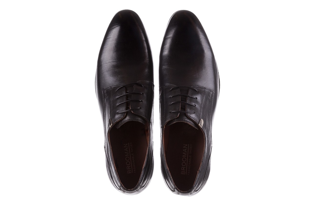 Półbuty brooman h8070-12-04 black, czarny, skóra naturalna - obuwie wizytowe - buty męskie - mężczyzna 9