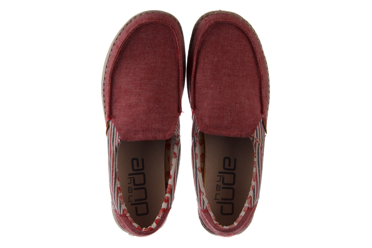 Półbuty heydude misty red barbados, czerwony, materiał - wsuwane - półbuty - buty damskie - kobieta 12