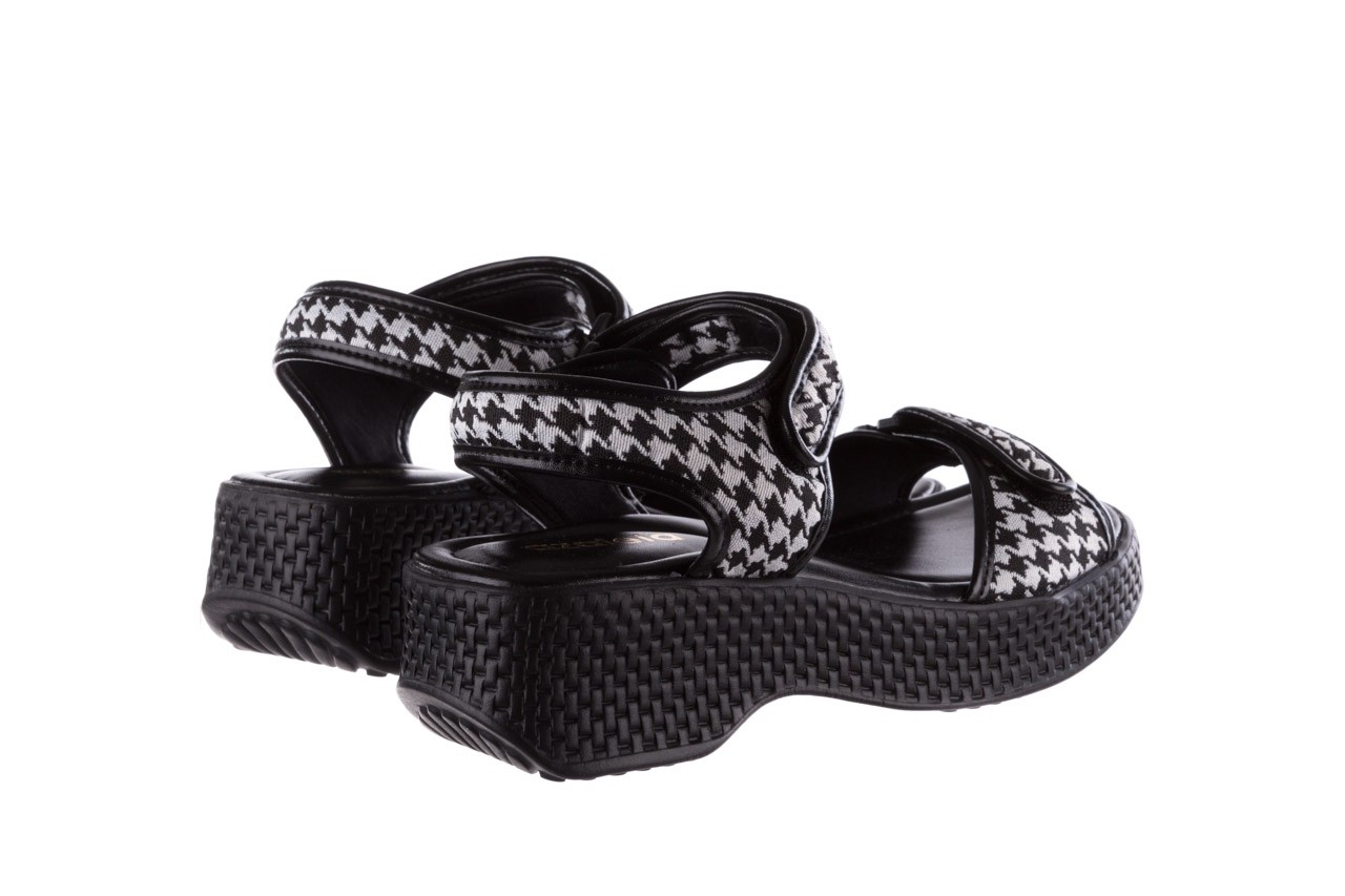 Sandały azaleia 321 293 black plaid, czarny/ biały, materiał - płaskie - sandały - buty damskie - kobieta 10