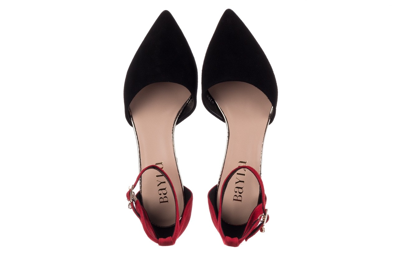 Sandały bayla-056 9196-21-28 czarny czerwony, skóra naturalna  - na obcasie - sandały - buty damskie - kobieta 11