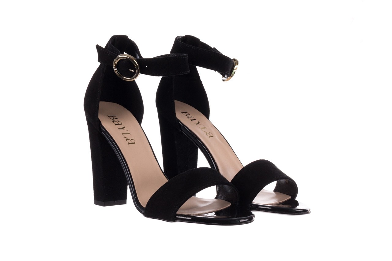 Sandały bayla-056 8024-21 czarny zamsz, skóra naturalna - formal style - trendy - kobieta 9