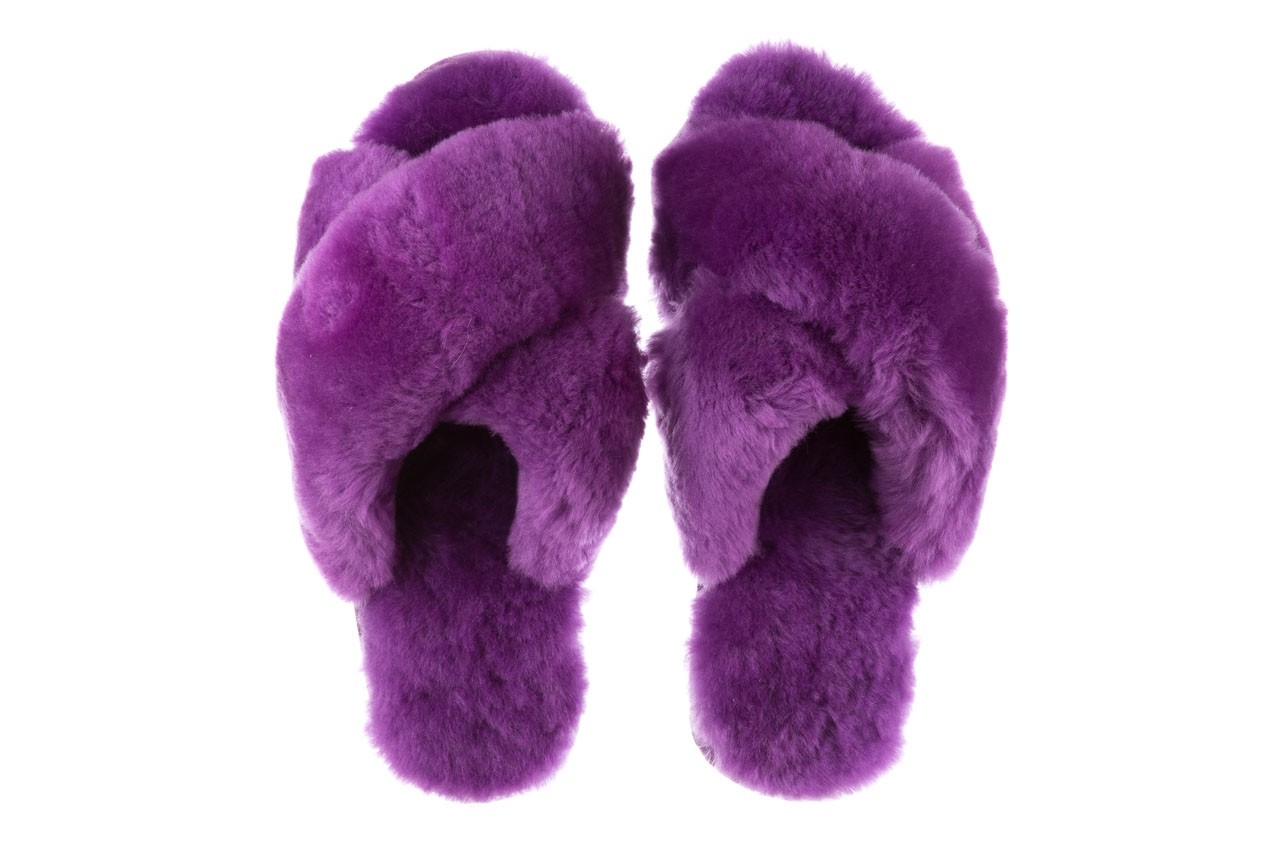 Klapki emu mayberry purple, fiolet, futro naturalne  - klapki - buty damskie - kobieta 12