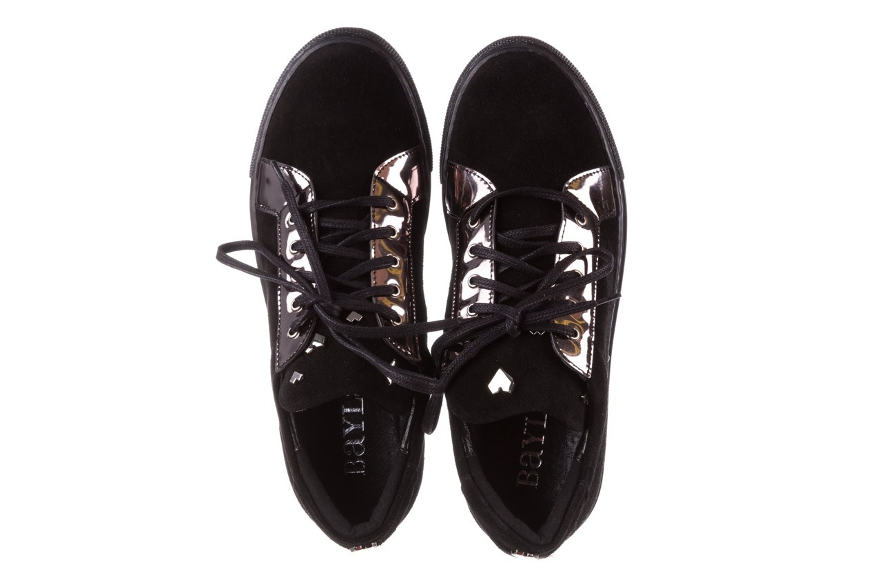Trampki bayla-157 b027-003-p czarny, skóra naturalna - obuwie sportowe - dla niej  - sale 15