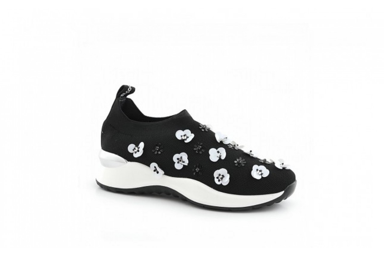 Sneakersy sca'viola b-143 black, czarny, materiał  - glitter shine - trendy - kobieta 1