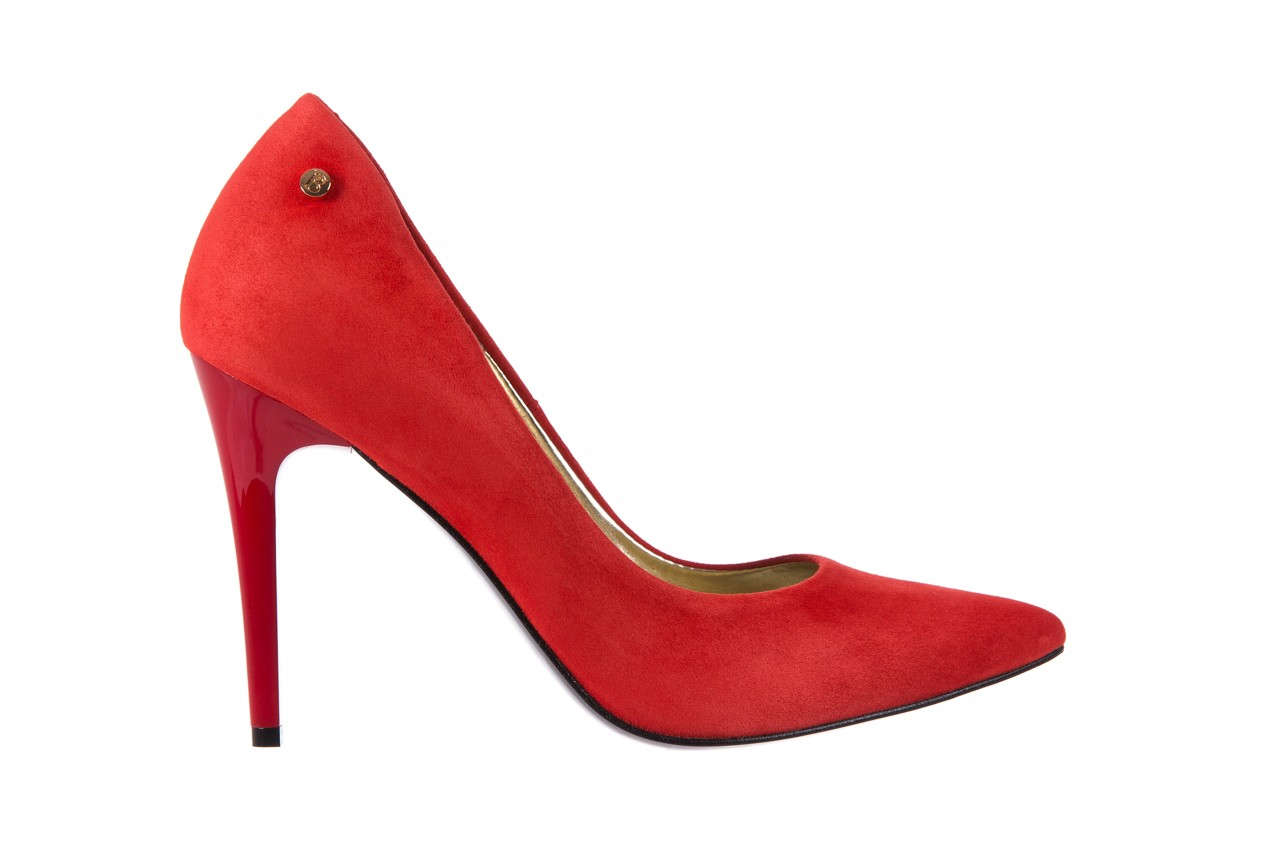 Szpilki bayla-056 1797-28 czerwony, skóra naturalna - zamszowe - czółenka - buty damskie - kobieta 7