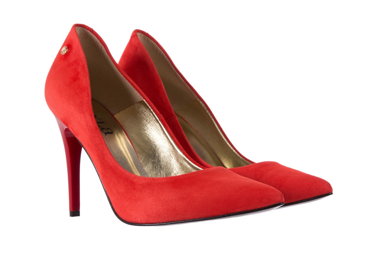 Szpilki bayla-056 1797-28 czerwony, skóra naturalna - zamszowe - czółenka - buty damskie - kobieta 8