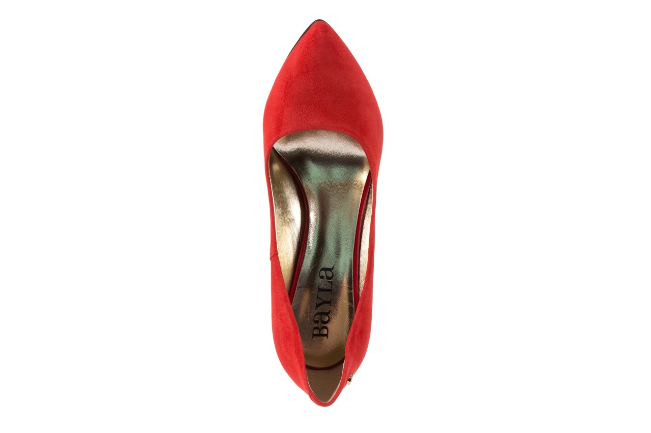 Szpilki bayla-056 1797-28 czerwony, skóra naturalna - zamszowe - czółenka - buty damskie - kobieta 11