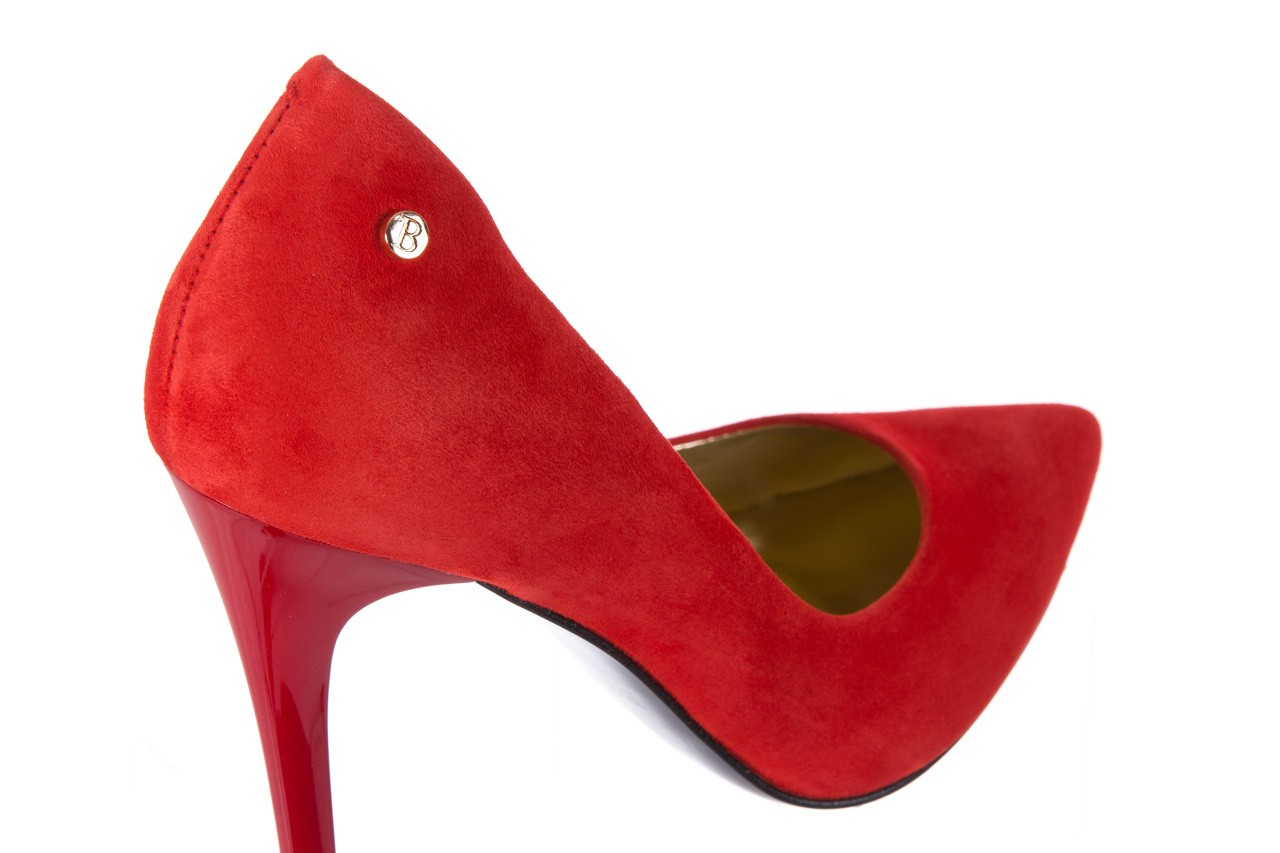 Szpilki bayla-056 1797-28 czerwony, skóra naturalna - zamszowe - czółenka - buty damskie - kobieta 12