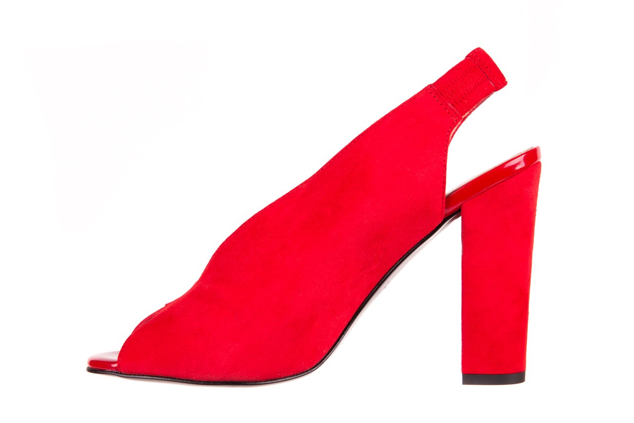 Sandały bayla-056 8043-28 czerwone sandały, skóra naturalna  - peep toe - czółenka - buty damskie - kobieta 7