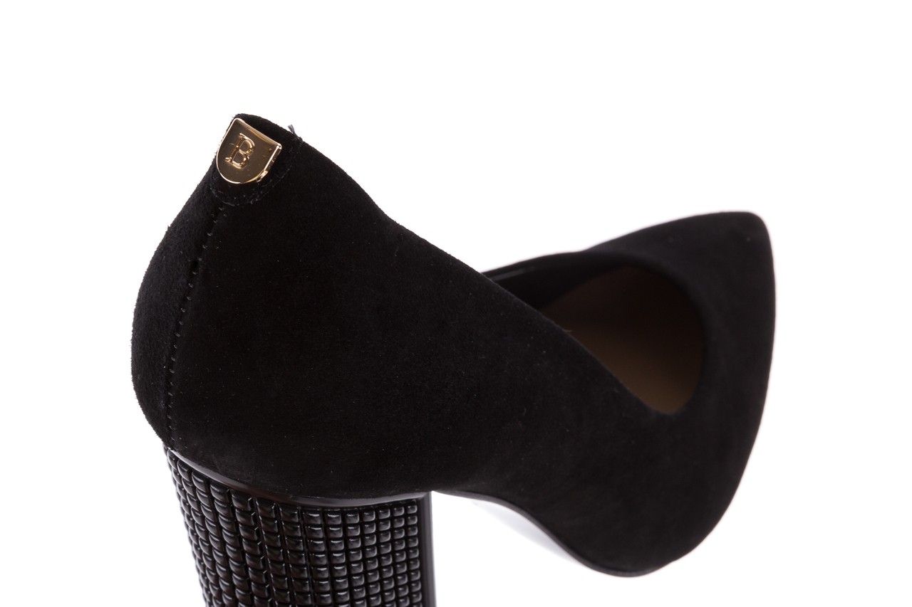 Czółenka bayla-056 8051-21 czarne czółenka z bieżnikowym obcasem, skóra naturalna  - buty damskie - kobieta 11