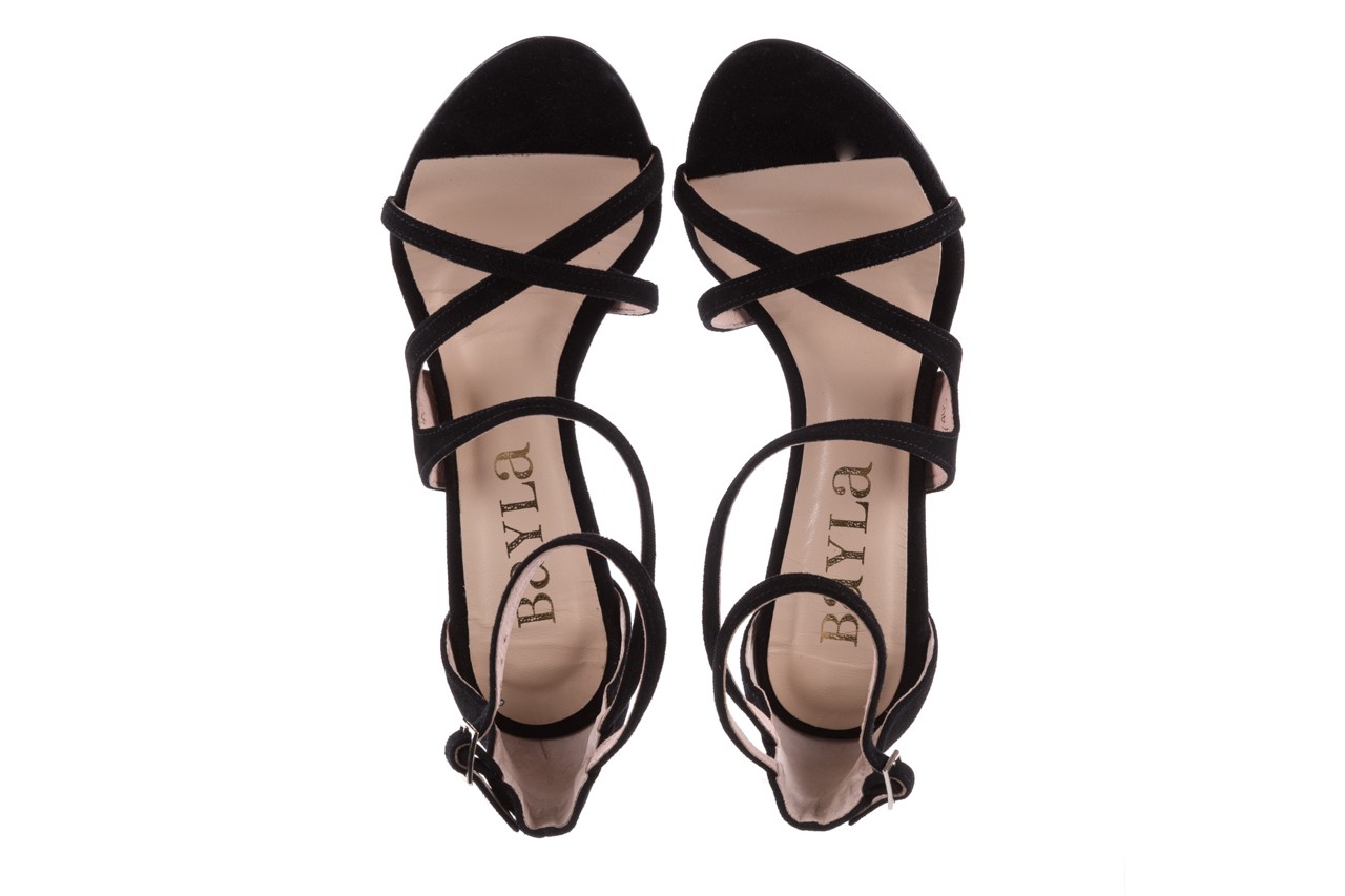 Sandały bayla-097 11 czarne sandały na szpilce, skóra naturalna  - buty damskie - kobieta 10