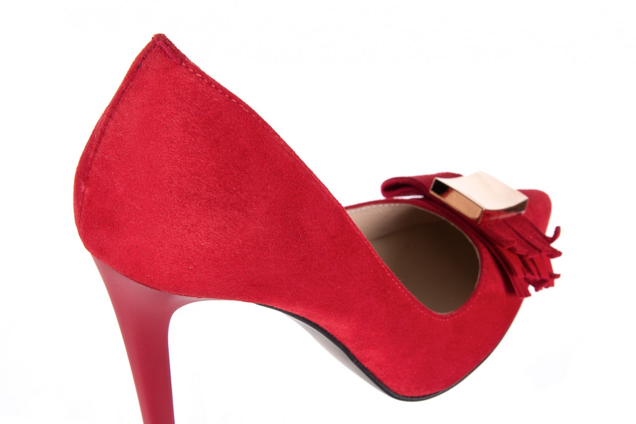 Czółenka bayla-097 z7135-322 czerwony, skóra naturalna  - zamszowe - szpilki - buty damskie - kobieta 14