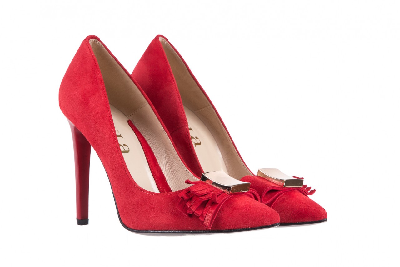 Czółenka bayla-097 z7135-322 czerwony, skóra naturalna  - zamszowe - czółenka - buty damskie - kobieta 9