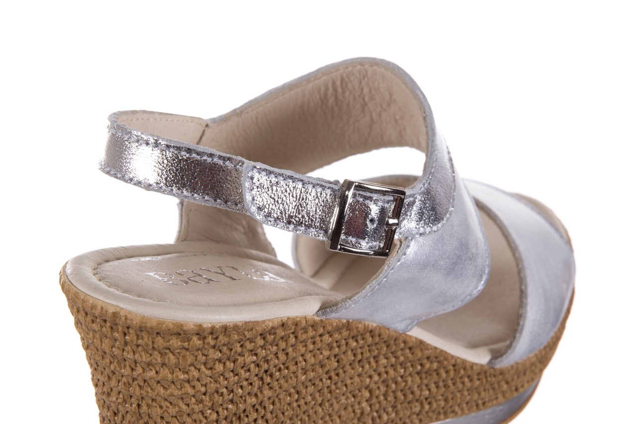 Bayla-100 453 s srebrny - skórzane - sandały - buty damskie - kobieta 12