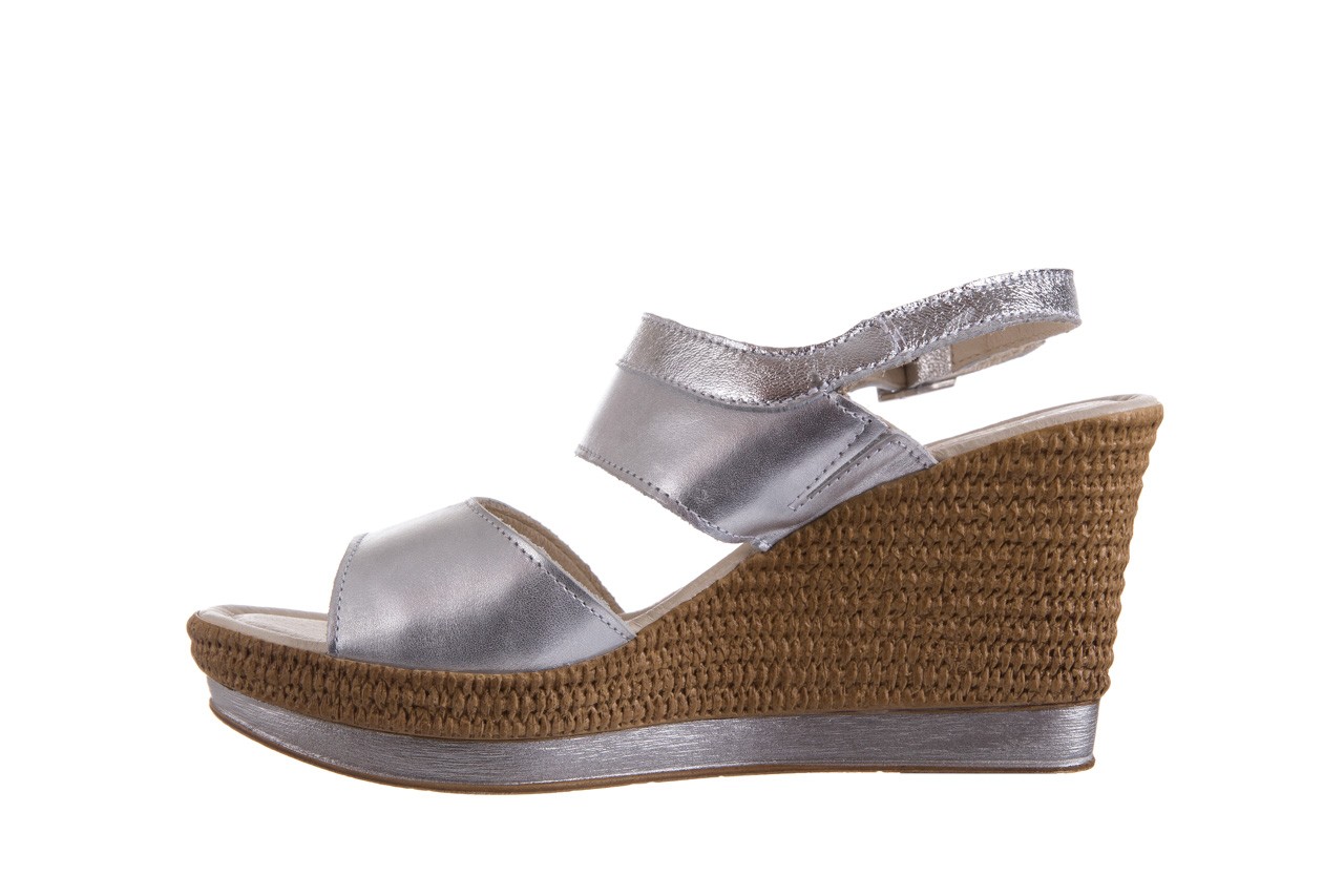 Bayla-100 453 s srebrny - skórzane - sandały - buty damskie - kobieta 9