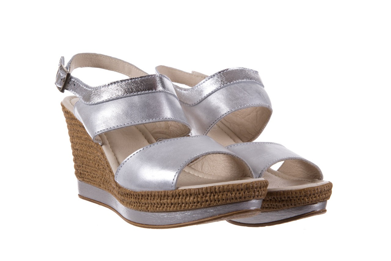 Bayla-100 453 s srebrny - skórzane - sandały - buty damskie - kobieta 8