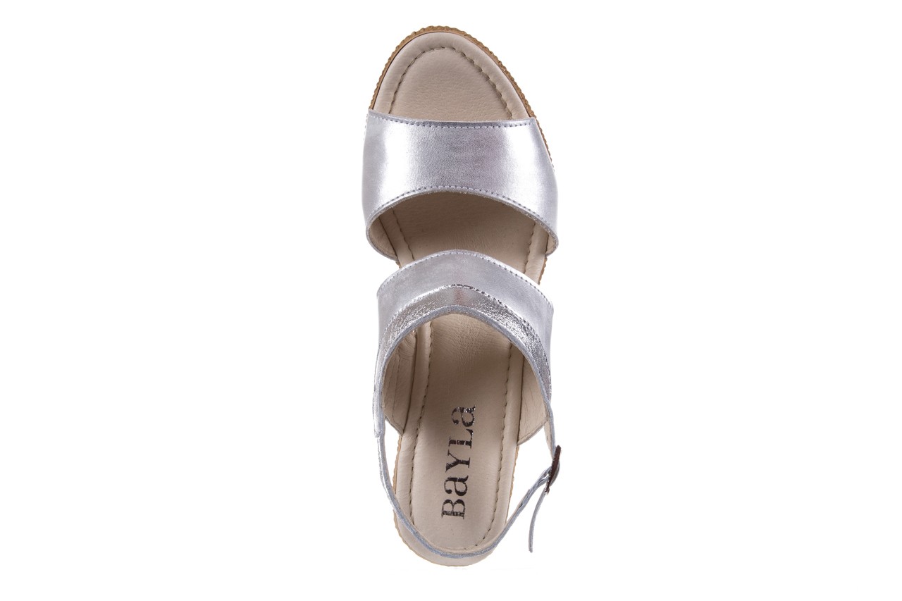 Bayla-100 453 s srebrny - skórzane - sandały - buty damskie - kobieta 11