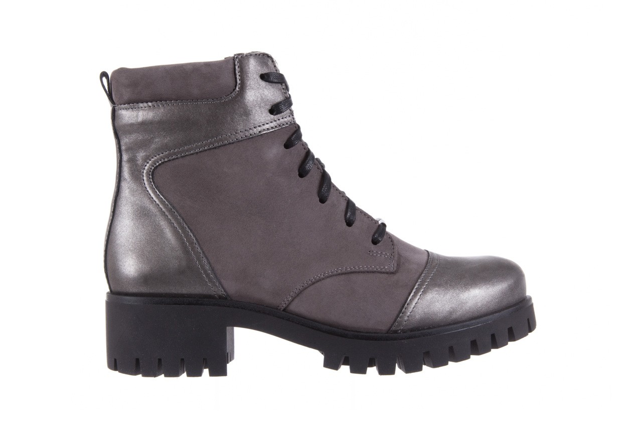 Trzewiki bayla-100 459 s szary p, skóra naturalna  - worker boots - trendy - kobieta 8