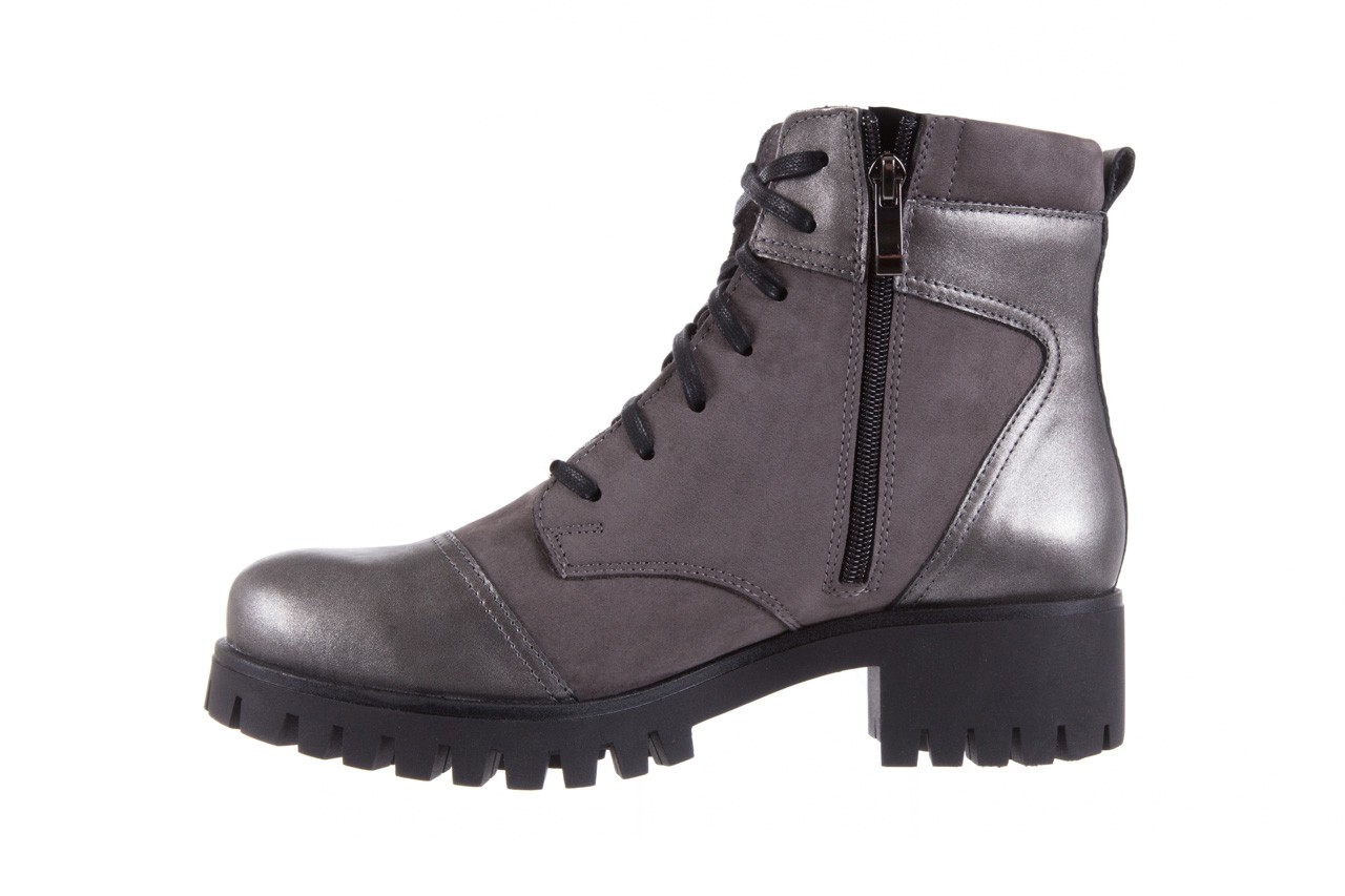 Trzewiki bayla-100 459 s szary p, skóra naturalna  - worker boots - trendy - kobieta 10