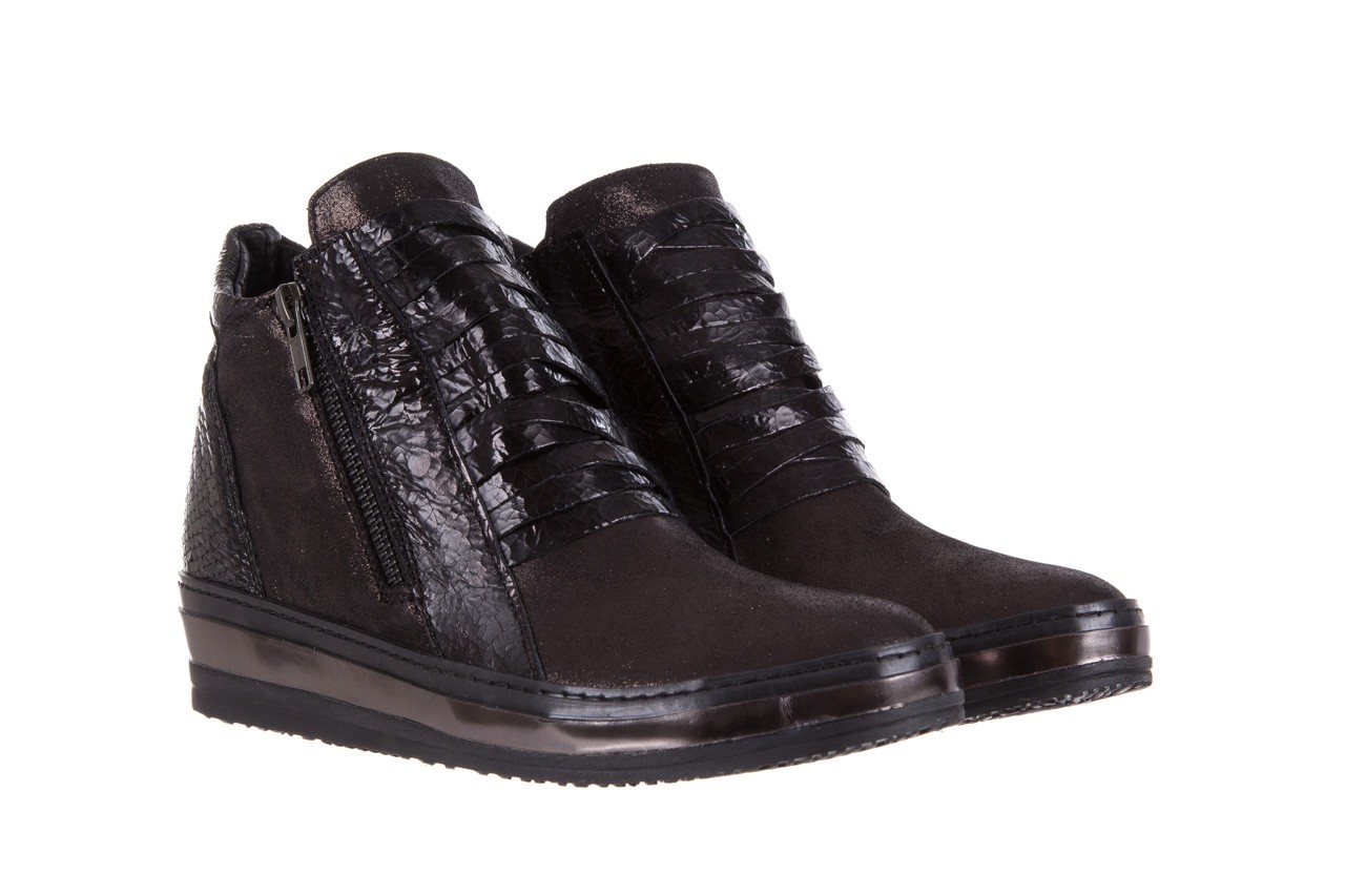 Sneakersy bayla-131 4006 black, czarny, skóra naturalna  - mid season sale -30% 8