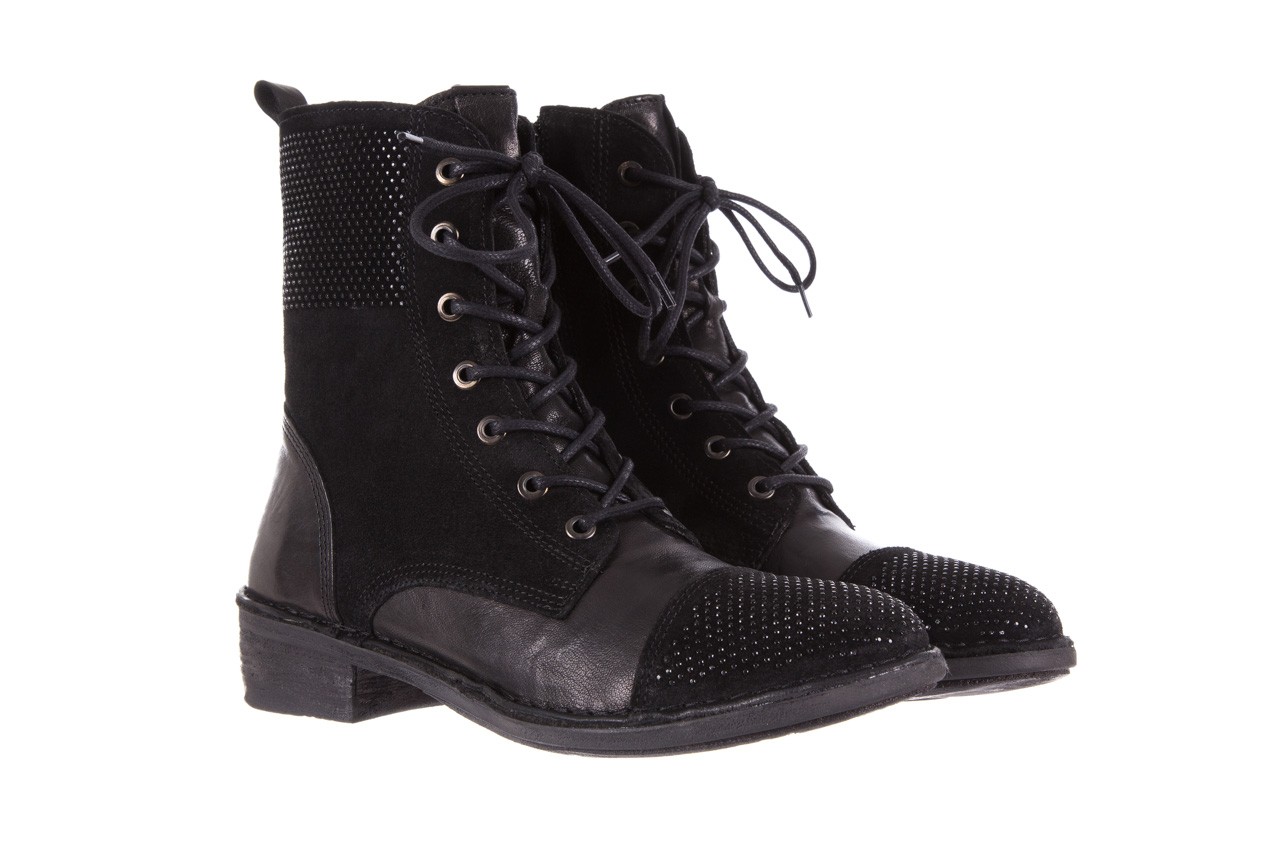 Trzewiki bayla-131 7208 nero, czarny, skóra naturalna  - worker boots - trendy - kobieta 9