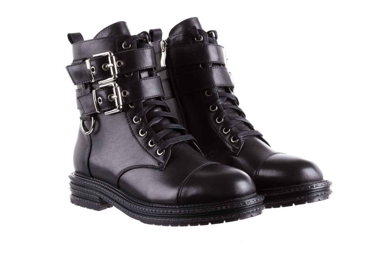 Trzewiki bayla-144 pj759h-2-1n black, czarny, skóra naturalna  - worker boots - trendy - kobieta 10