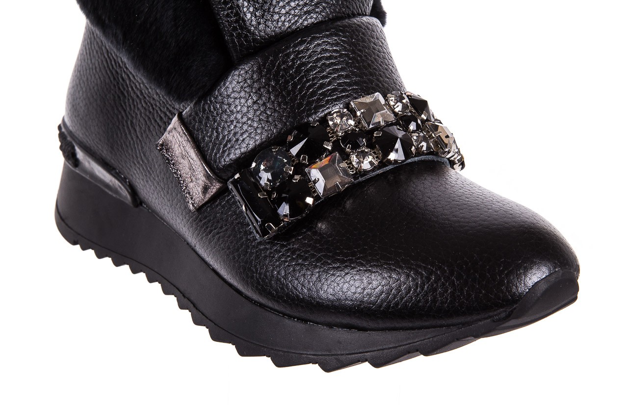 Botki bayla-155 496-176 black metalic, czarny, skóra naturalna  - obuwie sportowe - buty damskie - kobieta 16
