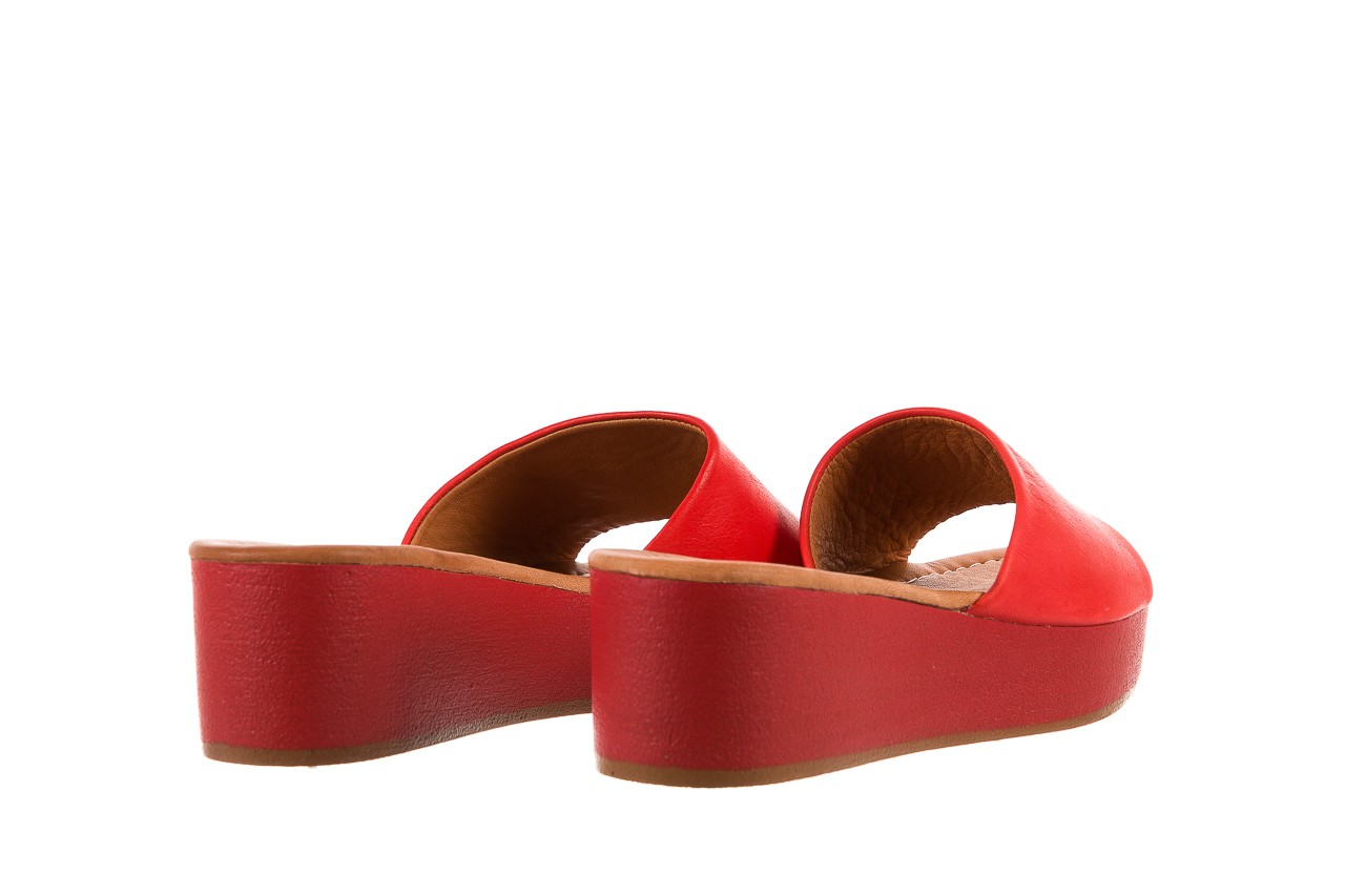 Klapki bayla-161 001-10 red, czerwony, skóra naturalna  - na koturnie - klapki - buty damskie - kobieta 9