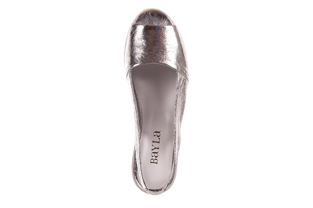 Sandały bayla-163 319-310 614 silver, srebrny, skóra naturalna  - płaskie - sandały - buty damskie - kobieta 10