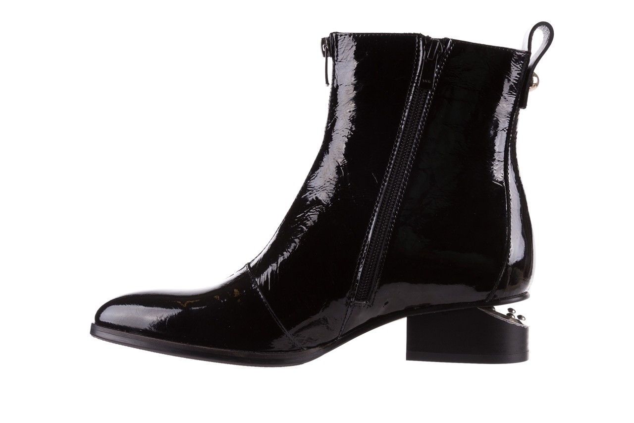 Botki bayla-177 b19118 czarne botki, skóra naturalna lakierowana - worker boots - trendy - kobieta 11