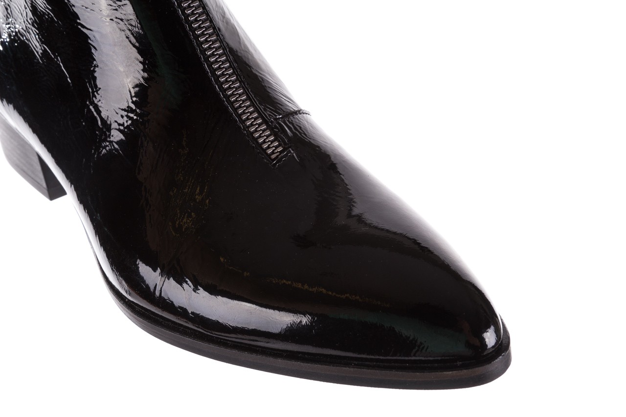 Botki bayla-177 b19118 czarne botki, skóra naturalna lakierowana - botki - buty damskie - kobieta 15