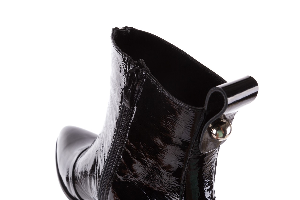 Botki bayla-177 b19118 czarne botki, skóra naturalna lakierowana - worker boots - trendy - kobieta 17